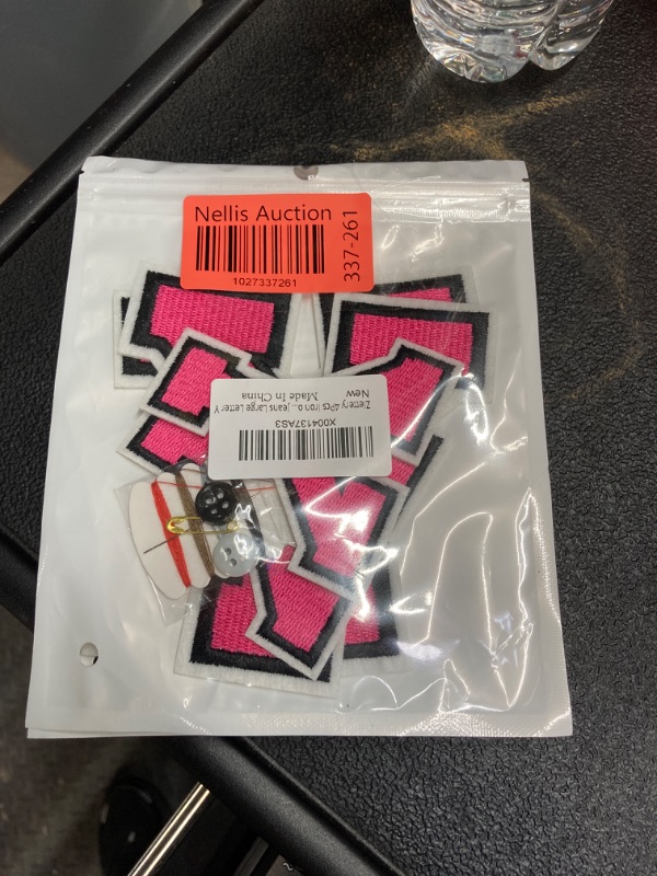 Photo 2 of 4Pcs Iron on Letter Patches Pink, 2 Sizes 4.5inch and 3.14inch Embroidered Alphabet Patches for Clothing Jackets Hats Backpacks Jeans Large 2 pack