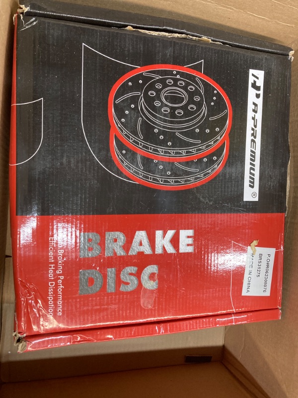 Photo 2 of A-Premium 10.83 inch(275mm) Front Drilled and Slotted Disc Brake Rotors + Ceramic Pads Kit Compatible with many vehicles 