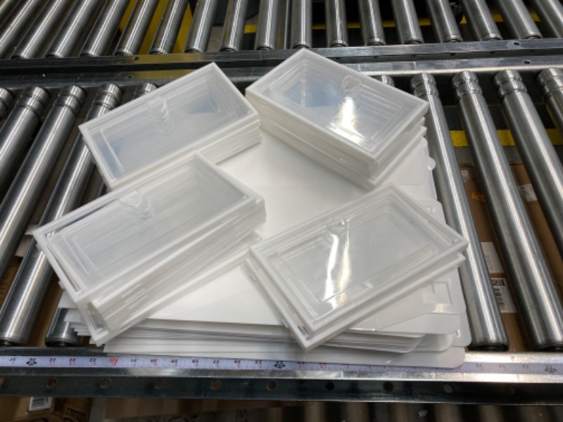 Photo 2 of 20-Pair White Plastic Stackable Drop Front Shoe Boxes with Lid