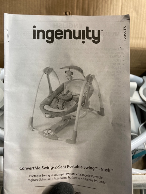 Photo 4 of Ingenuity ConvertMe 2-in-1 Compact Portable Automatic Baby Swing & Infant Seat, Battery-Powered Vibrations, Nature Sounds, 0-9 Months 6-20 lbs (Raylan)