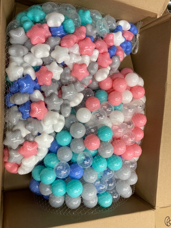 Photo 2 of 600 Pcs Star Balls Plastic Balls Children's Toy Balls Proof Ocean Balls for Baby Toddlers, Soft Plastic Balls for Ball Pool Play Tent Birthday Party Pool, 2.17 Inch (Classic Colors)