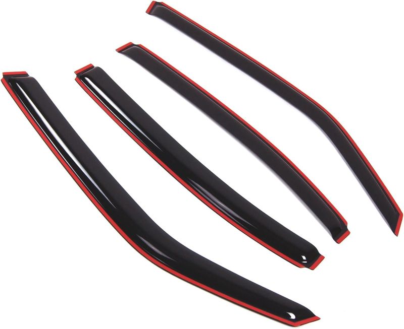 Photo 1 of Car Window Rain Guard | in-Channel Visors Auto Side Window Deflectors | Windows Visor Rain Shields Compatible with toyota corolla | 4 Pcs Set, WD2-109i, Dark Smoke