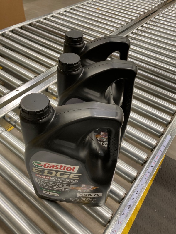 Photo 1 of Castrol Edge High Mileage 0W-20 Advanced Full Synthetic Motor Oil, 5 Quarts, Pack of 3