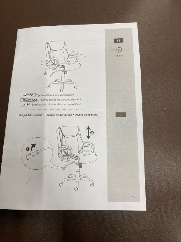 Photo 4 of  Classic Puresoft PU Padded Mid-Back Office Computer Desk Chair with Armrest - Brown, 25.75"D x 24.25"W x 42.25"H