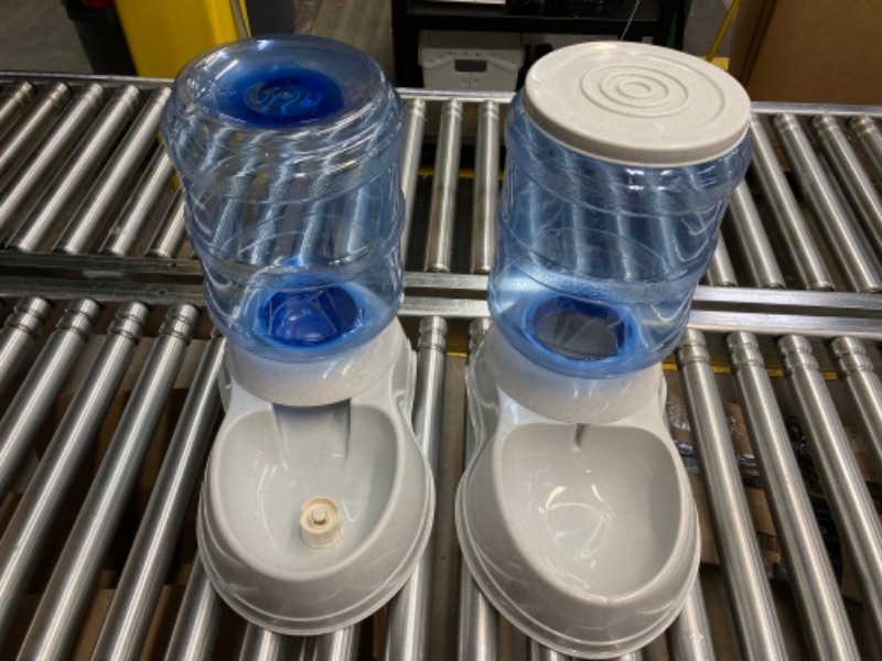 Photo 1 of Amazon Basics Automatic Dog Cat Water Dispenser Gravity Feeder Set