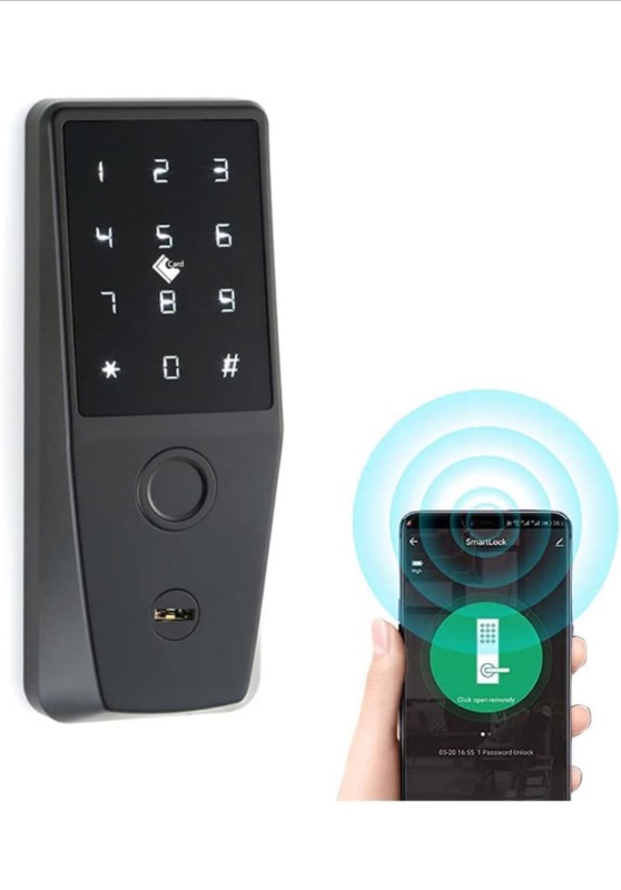 Photo 1 of Fingerprint Biometric Keypad Door Lock - Keyless Entry Door Lock, Suitable for Left and Right Doors, Mute Black