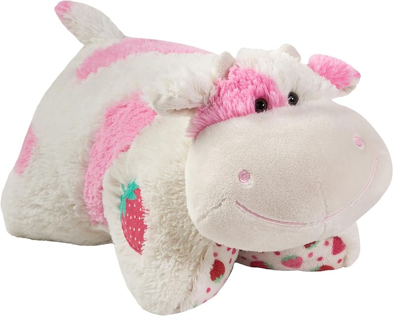 Photo 1 of Pillow Pets Sweet Scented Strawberry Cow Stuffed Animal Plush Toy
