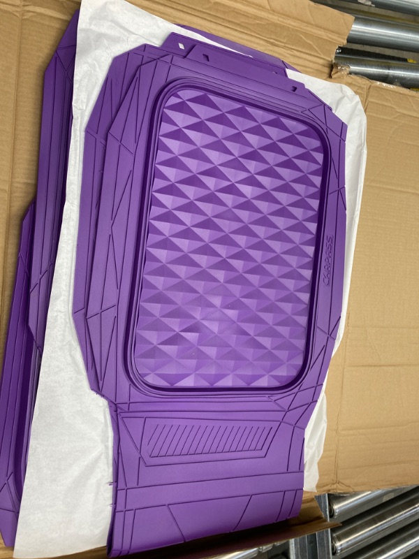 Photo 3 of CAR PASS Heavy Duty Rubber Car Mats, Deep Dish All-Weather Floor Mat for Car Full Set Durable Anti-Slip 3D Rhombus Waterproof Trim to fit Liner Universal Fit Automotive,Sedan,SUV,Truck, 3 Pcs Purple