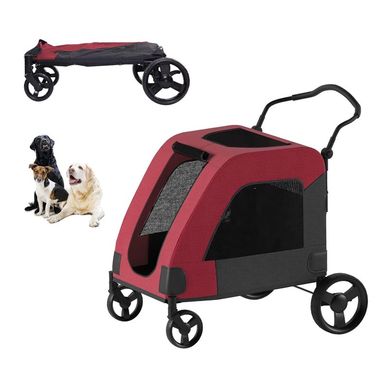 Photo 1 of *STOCK PHOTO FOR REFERENCE* Pet Stroller,Foldable Wagon Stroller with Breathable Mesh Windows, Universal Wheel and Brakes