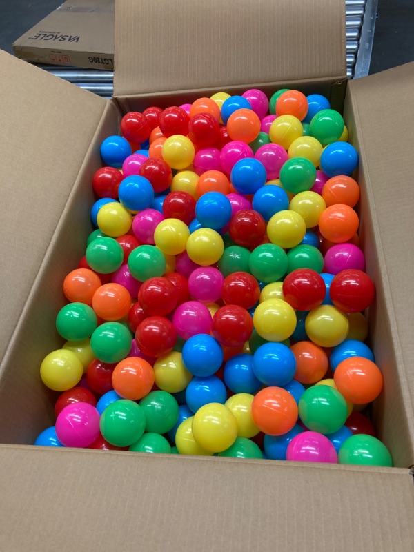 Photo 2 of Ball Pit Balls 100 Count 8 Colors Plastic Balls for Ball Pit 2.2" Crush Proof Playpen Balls with Zip Storage Bag, Phthalate & Bpa Free for Babies Crawl Tunnel, Ball Pit & Trampoline