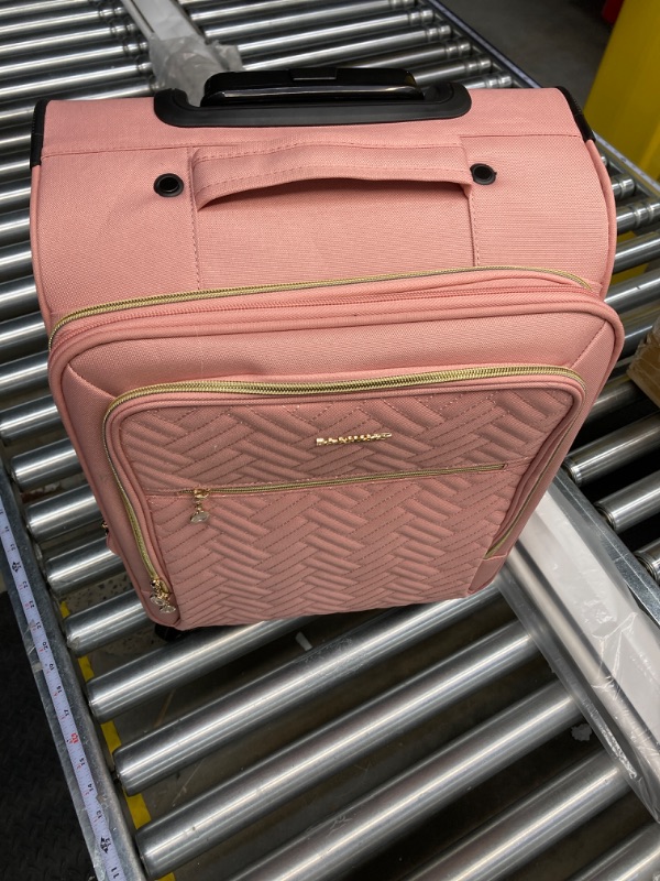 Photo 2 of BAGSMART 20 Inch Carry On Suitcase, Lightweight, Expandable, TSA Lock, Polyester, Pink