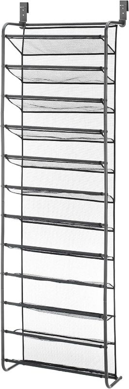 Photo 1 of Whitmor 36 Pair Over-The-Door Rack- Gray Shoe Organizer