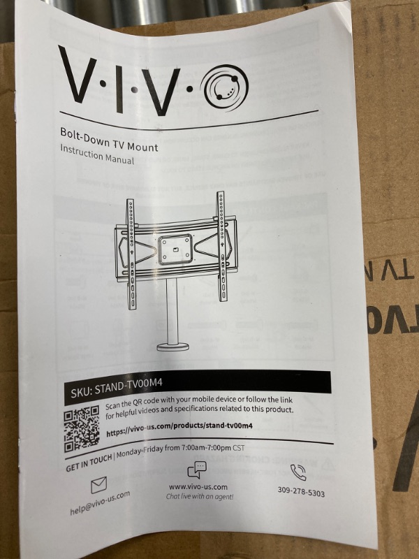 Photo 3 of  Bolt-Down TV Stand for 32 to 55 inch Screens, Desktop VESA Mount, Sturdy Tabletop TV Display STAND-TV00M4