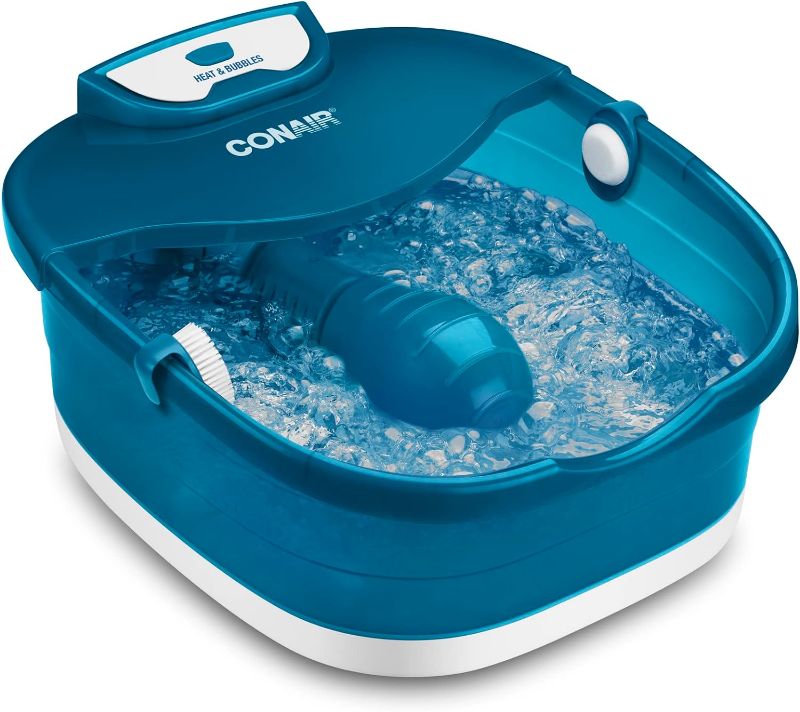 Photo 1 of Conair Pedicure Foot Spa Bath with Heat reaching 104 Degrees, Massaging Foot Rollers, Soothing Bubbles, Pumice Stone and Nail Brush Included