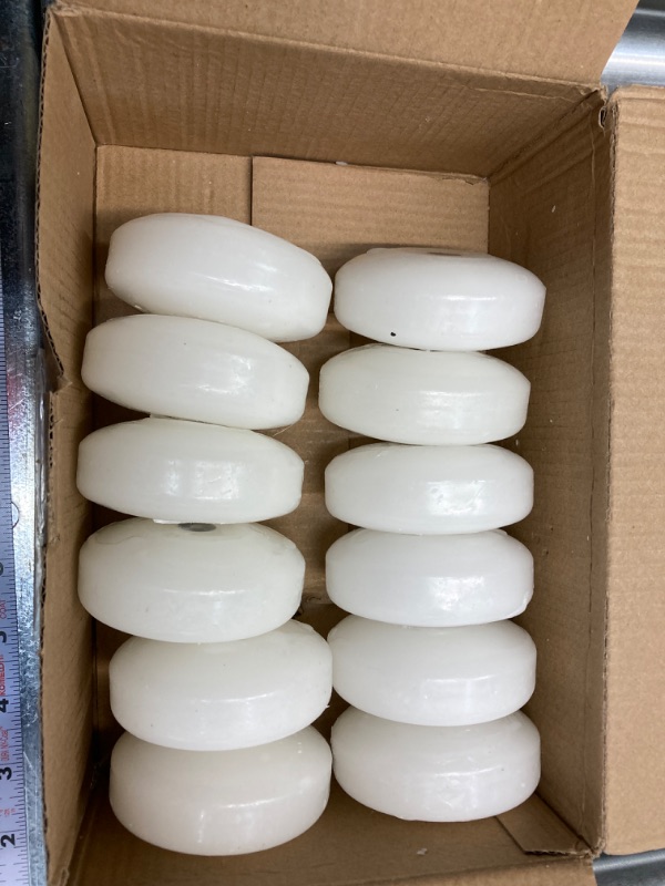 Photo 2 of *SIX CANDLES HAS BEEN USED* 3 inch Floating Candles, 12 Pack White/Gold/Red Floating Candle, Long Burning and Smokeless Candle for Wedding, Birthday, Pool, Holiday & Home Decoration Unscented (12PACK, White)