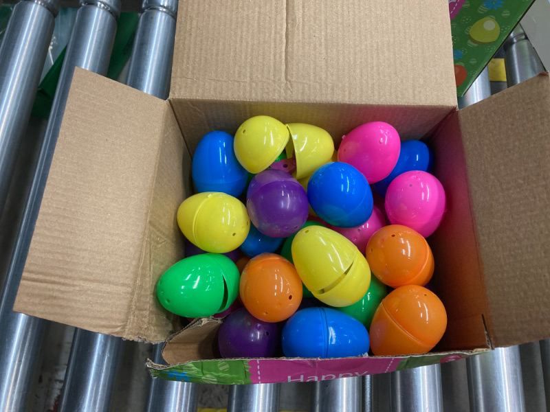 Photo 2 of [2 Surprise Golden Eggs] 50 Pack Pre Filled Easter Eggs with Assorted Toys, 50 Plastic Easter Eggs Fillers with 50 Fidget Toys, Easter Eggs Hunt Party Favor for Kids Girls Boys Easter Basket Stuffers