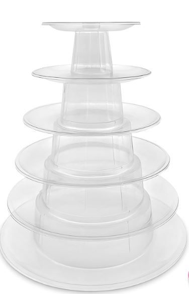 Photo 1 of 6 Tiered Tray Stand Round Macaroon Tower - Macarons Cookie Tower Display Stand for Food Display Cupcake Holder Wedding Decor Macaron Tower Stand - Macarons Decor Cupcake Tower Tiered Serving Tray