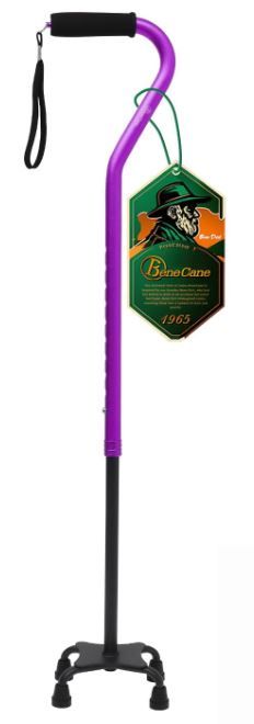 Photo 1 of BeneCane Quad Cane Adjustable Walking Cane with Offset Soft Cushioned Handle for Men & Women Lightweight Comfortable with 4-Pronged feet for Extra Stability