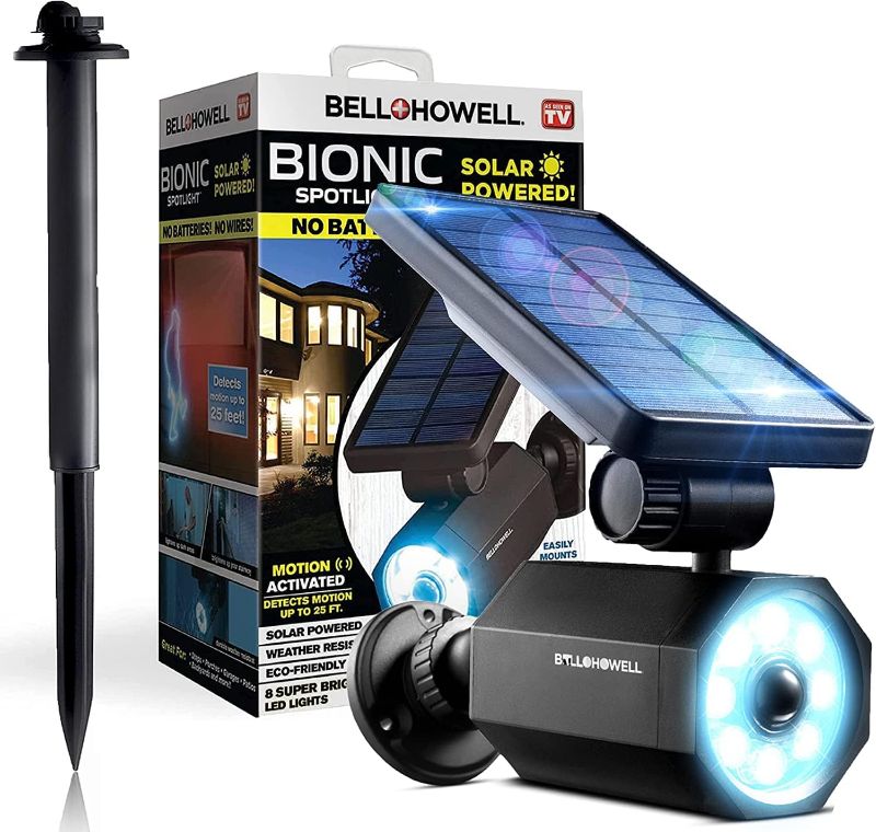 Photo 1 of Bell+Howell Bionic Spotlight Original LED Solar Outdoor Lights with Motion Sensor Super Bright Outdoor Solar Lights Waterproof Landscape Lighting for Yard, Garden Outdoor Lighting As Seen On TV