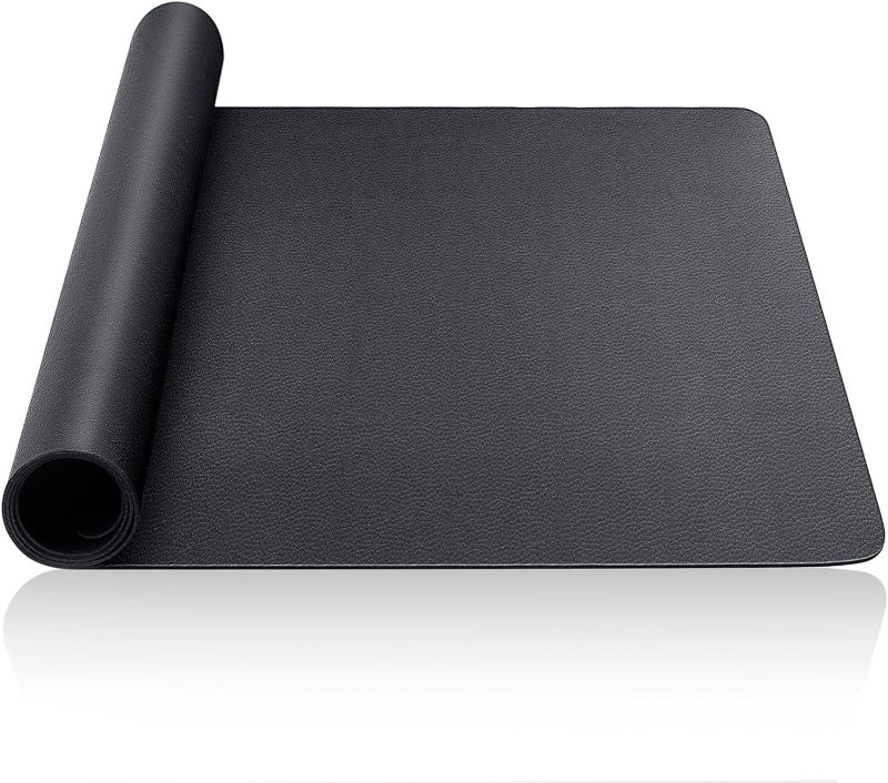 Photo 1 of 23.5 Inches x 47.5 Inches Black Work Bench Mat PU Leather Easy to Clean Products Bench Mat Scratch Resistant Workbench Mat for Protects Workbench and Tabletop Surface Organizing Tool