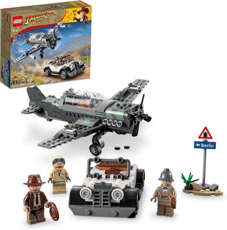 Photo 1 of LEGO Indiana Jones and the Last Crusade Fighter Plane Chase 77012 Building Set, Featuring a Buildable Car Airplane Toy, 3 Minifigures Including Jones, Birthday Gift for Kids 8-12 Years Old