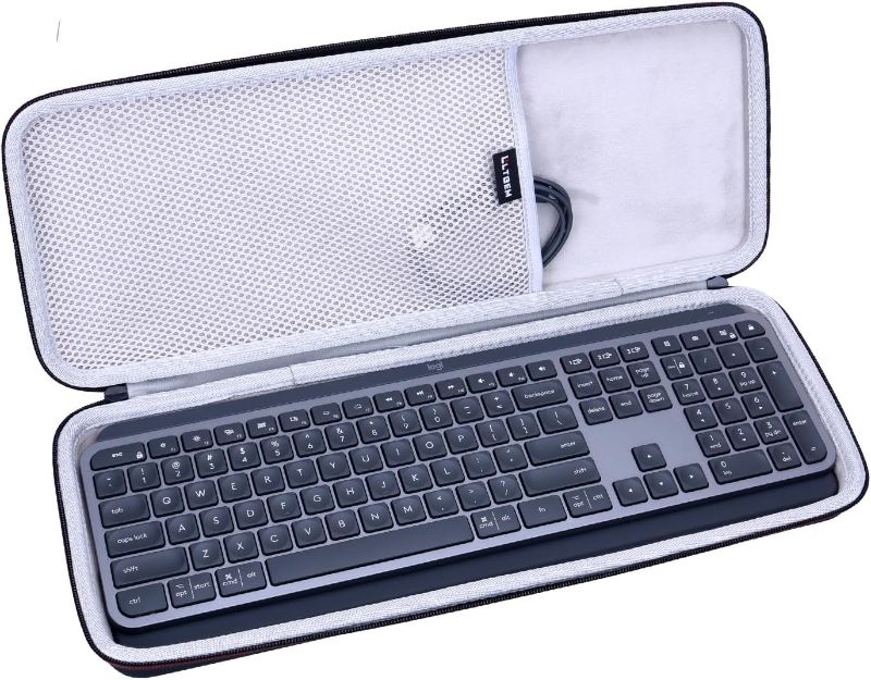 Photo 1 of LTGEM Hard Case Replacement for Logitech MX Keys/MX Keys S Advanced Wireless Illuminated Keyboard and Logitech MX Palm Rest, Protective Carrying Keyboard Case for Travel and Home Storage