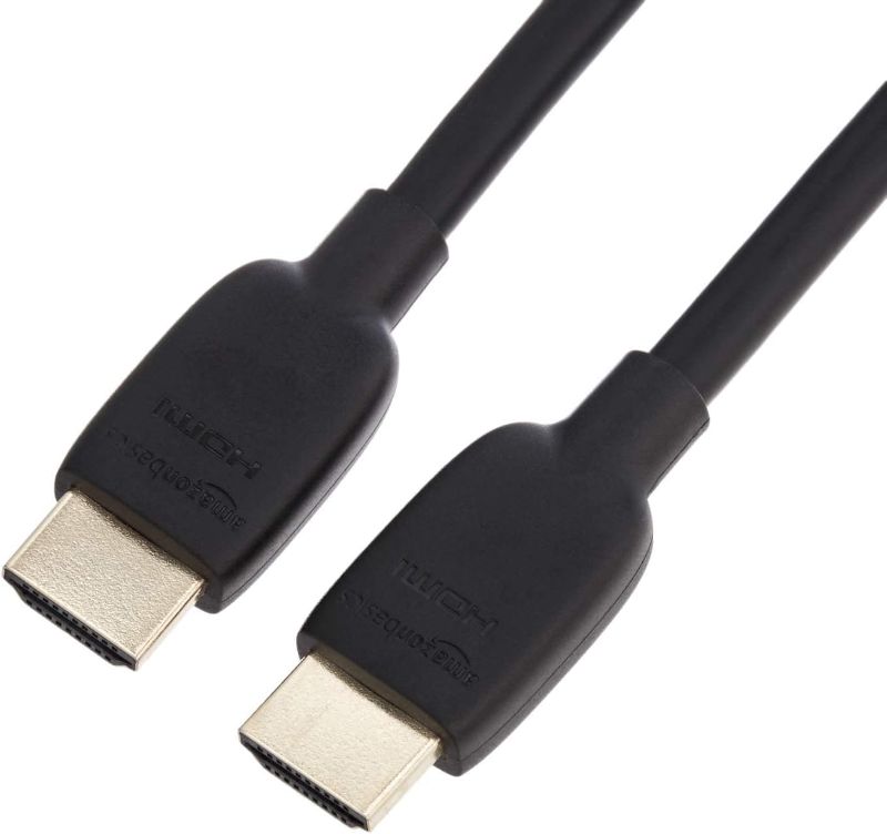 Photo 1 of Amazon Basics HDMI Cable, 48Gbps High-Speed, 8K@60Hz, 4K@120Hz, Gold-Plated Plugs, Ethernet Ready, 3 Foot, Black