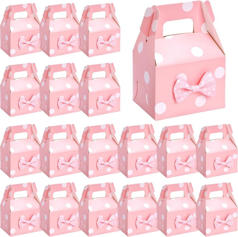 Photo 1 of 30PCS Polka Dot Favor Boxes, Gable Treat Boxes Small Candy Boxes Pink Polka Dot Boxes Party Supplies for Kids Snacks Candy Birthday Party Wedding Christmas