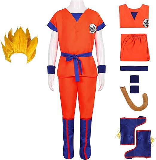 Photo 1 of Goku Costume, Goku Cosplay, Goku Anime Halloween Costume Full Suit