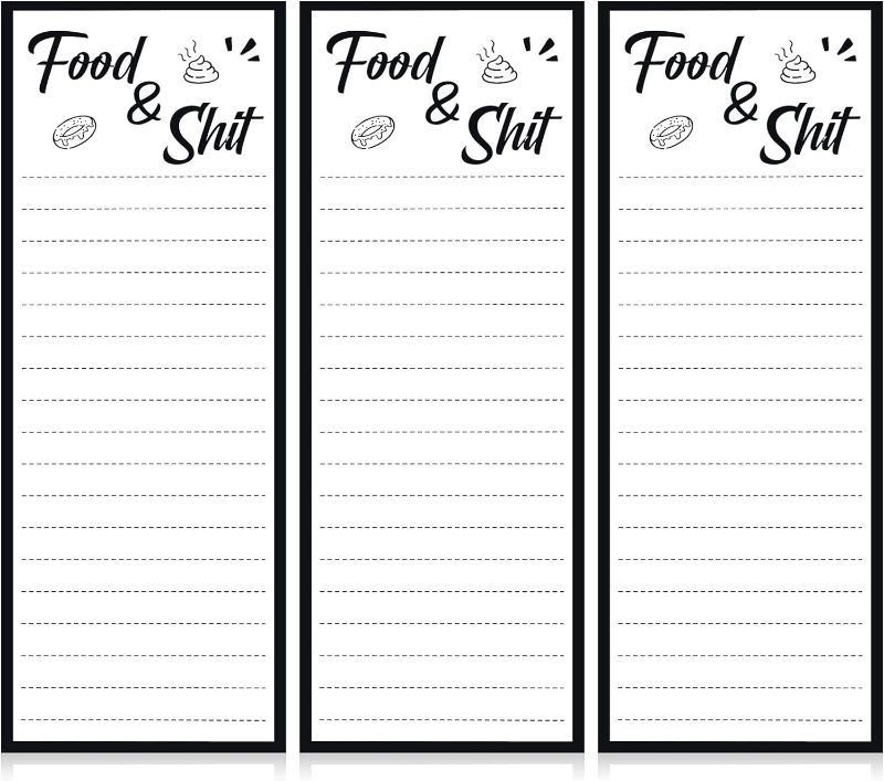 Photo 1 of Zonon 3 Pieces Magnetic List Notepad Funny Grocery List Reminders Magnet Refrigerator Memo Pad for Fridge Shopping and to Do Lists, 50 Sheets Per Pad, 3 x 8 Inch