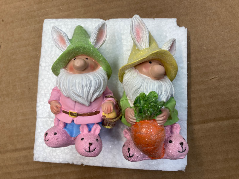 Photo 1 of 2PCS Easter Gnomes with Bunny Ears, Pink Easter Decor for Home,Easter Gifts
