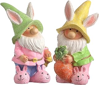 Photo 1 of 2PCS Easter Gnomes with Bunny Ears, Pink Easter Decor for Home,Easter Gifts
