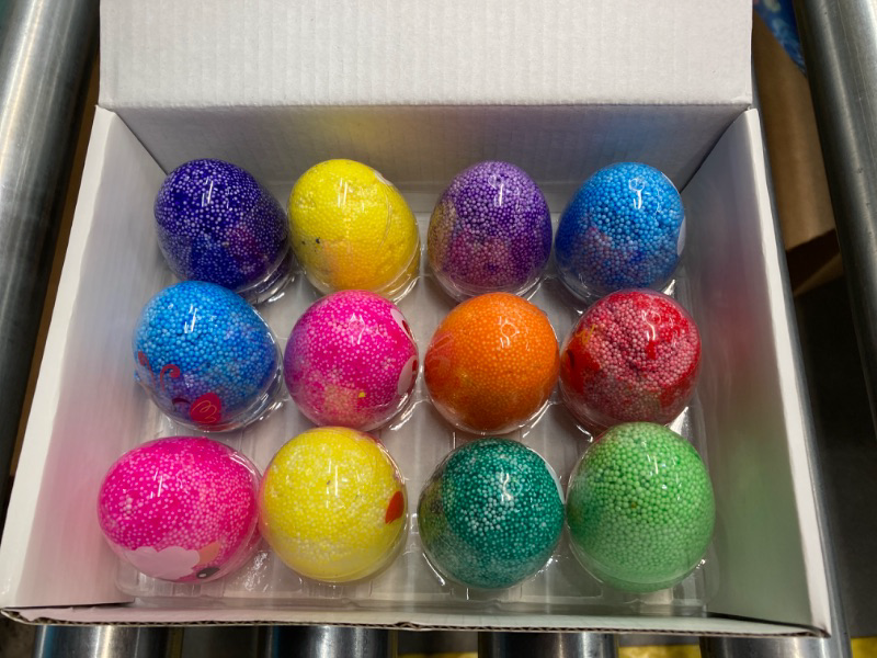 Photo 1 of JOYIN 12 Pcs Easter Prefilled Eggs with Foam Squishy Toys, Easter Egg with Foam Toys Fillers, Kids Easter Egg Hunt, Basket Stuffer, Easter Party Favor, Arts Crafts Supplies