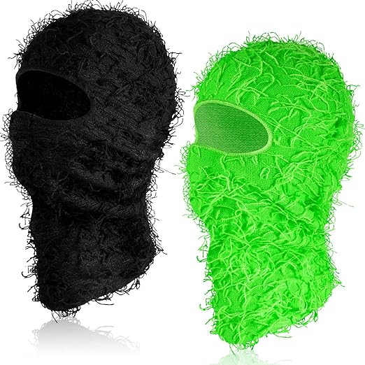 Photo 1 of Newcotte 2 Pack Kids Adult Distressed Balaclava Ski Mask Full Face Knitted Balaclava Windproof Cool Ski Mask for Cold Weather