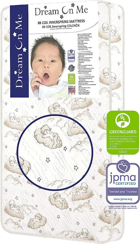 Photo 1 of Dream On Me Foam Twilight 5” 88 Coil Inner Spring Crib And Toddler Mattress, Greenguard Gold Certified, 10 Year Limited Warranty, Waterproof Vinyl Cover, Made In The U.S.A, Support And Comfort