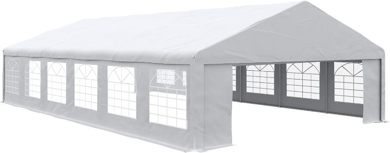 Photo 1 of *incomplete* Outsunny 23' x 39' Heavy Duty Party Tent & Carport with Removable Sidewalls and Double Doors, Large Canopy Tent, Sun Shade Shelter, for Parties, Wedding, Outdoor Events, BBQ, White

