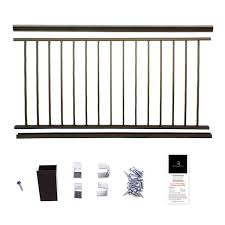 Photo 1 of Aria Railing 36 in. x 6 ft. Bronze Powder Coated Aluminum Preassembled Deck Railing