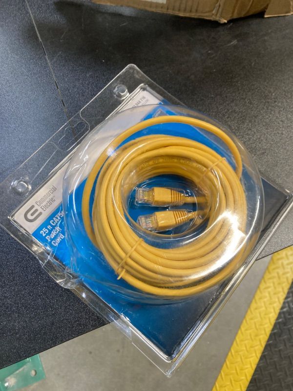 Photo 1 of 25 ft. CAT5E Ethernet Cable in Yellow
