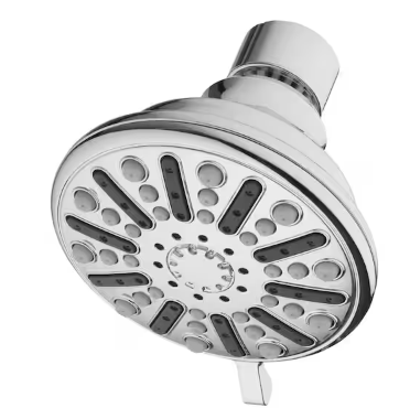 Photo 1 of 3-Spray Patterns 3.5 in. Single Wall Mount Fixed Shower Head in Chrome 4 pack
