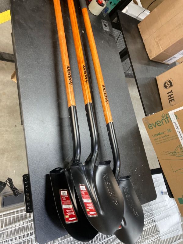 Photo 1 of 47 in. L Wood Handle Carbon Steel Digging Shovel with Grip
