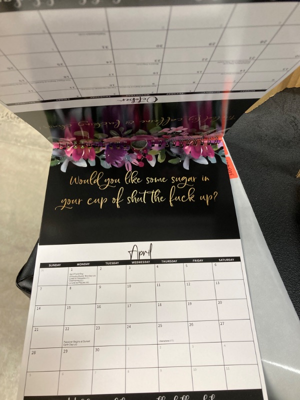 Photo 1 of 2024 Calendar for Tired Women - Tired Women Calendar, Wall Calendar for Tired, Funny Word Planner Monthly Calendar, Funny Word Planner Monthly Calendar - White Elephant Gag Gift for Women