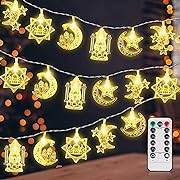 Photo 1 of Caffox Ramadan Eid String Lights, Ramadan Lights Decorations for Home, Muslim Decorative Lights Mubarak Islam Fairy Lights Star Moon Castle Lantern String Lights for Ramadan Decor, 10 ft, 20 LEDs
