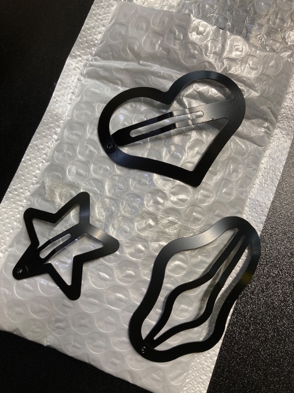 Photo 1 of Star Snap Hair Clips,Cute Hair Clips,Black Cloud Heart Metal Hair Barrettes,3 Kinds Hair Accessories for Women Girls Hair Styling Gift
