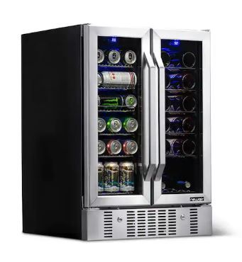 Photo 1 of **PARTS ONLY**NewAir
Dual Zone 24 in. Built-In 18-Bottle and 58 Can Wine and Beverage Cooler Fridge with French Doors - Stainless Steel