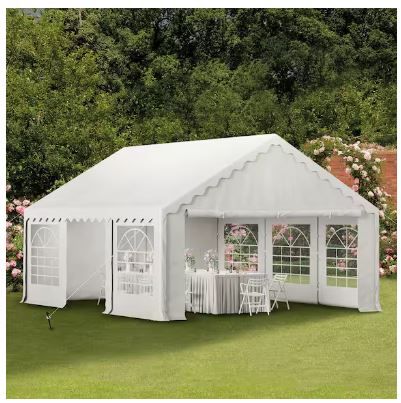 Photo 1 of ***MISSING BOX 1 of 3*** Best used for parts
16 ft. x 20 ft. Outdoor Canopy Party Tent in White with Removable Side Walls