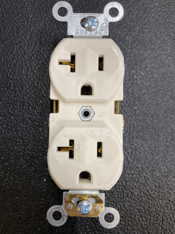 Photo 1 of 20 Amp Commercial Grade Duplex Outlet, Light Almond