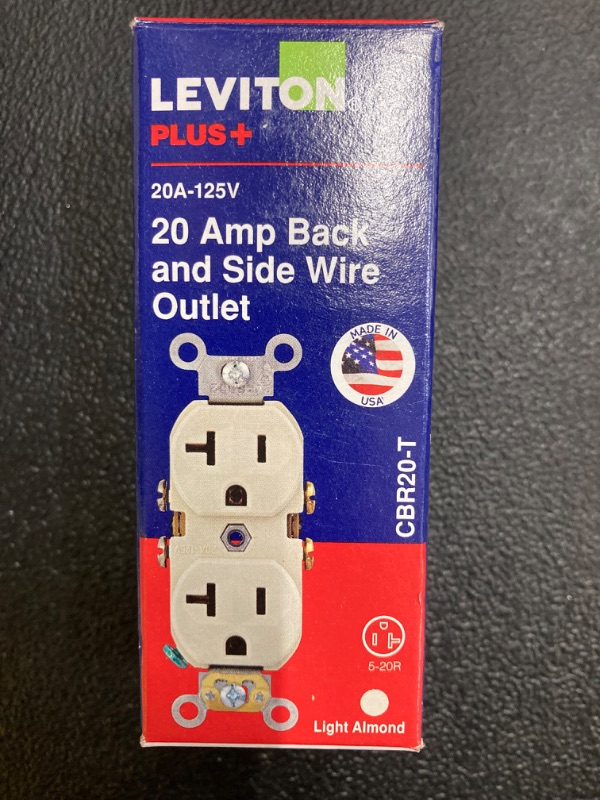 Photo 2 of 20 Amp Commercial Grade Duplex Outlet, Light Almond