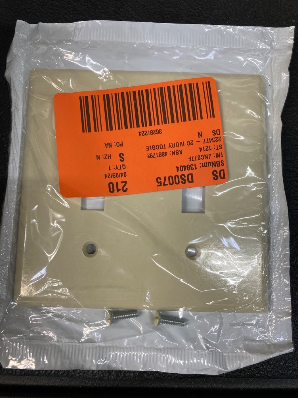 Photo 2 of ***CHECK NOTES***    Leviton 86009 2-Gang Toggle Device Switch Wallplate, Standard Size, Thermoset, Device Mount, Ivory