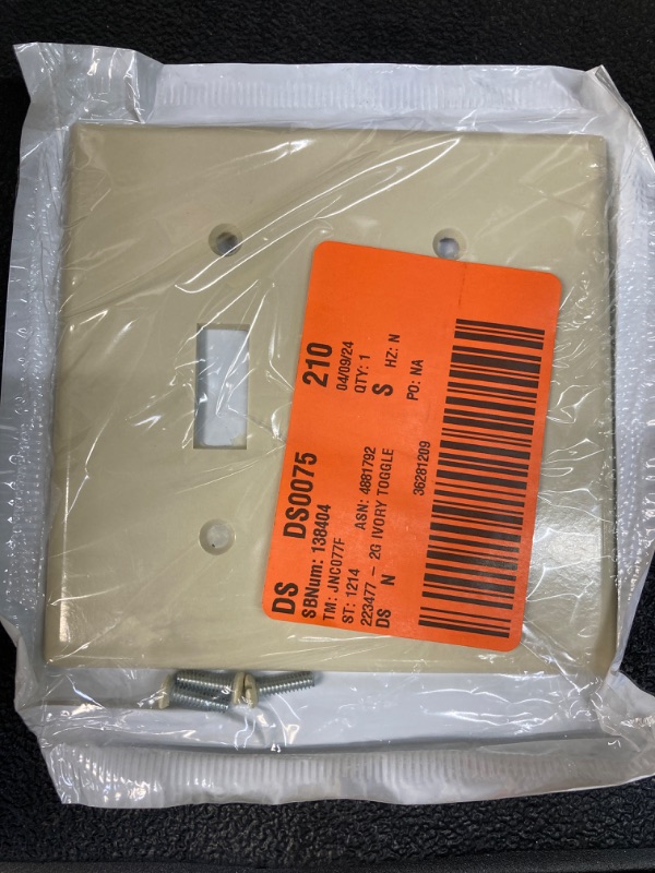 Photo 2 of ***CHECK NOTES***   Leviton 86009 2-Gang Toggle Device Switch Wallplate, Standard Size, Thermoset, Device Mount, Ivory