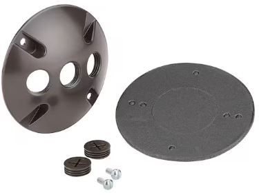 Photo 1 of 4 in. Round Metallic Weatherproof Cover with (3) 1/2 in. Holes, Bronze
